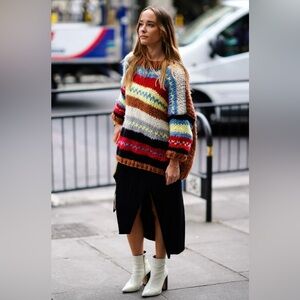 Simply Couture- handmade Multicolor Striped Crewneck Sweater